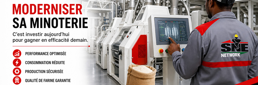 Moderniser une minoterie au Mali efficacité production farine équipements industriels